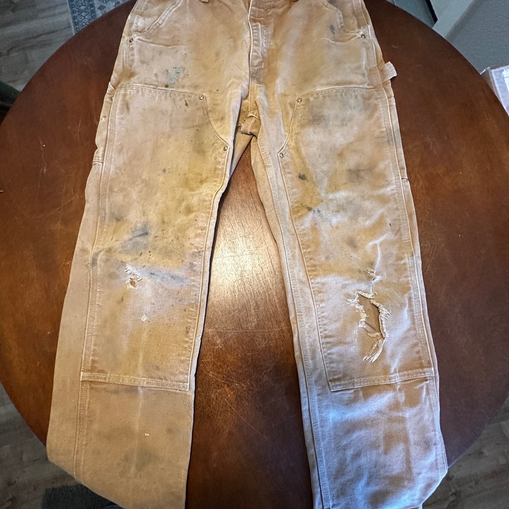 Carhartt Tan/Brown Double Knee Durable Workwear Carpenter Pants